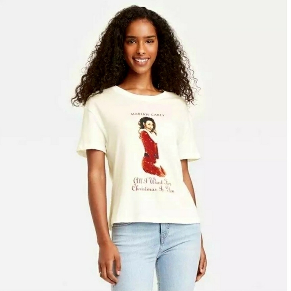 NWT Mariah Carey "All I Want For Christmas Is You" T-Shirt Women's XS Holiday